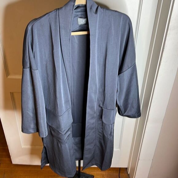 Orimei Ume Women's Packable Coat Open Front Long Sleeve Gray Casual One Size - Picture 3 of 11